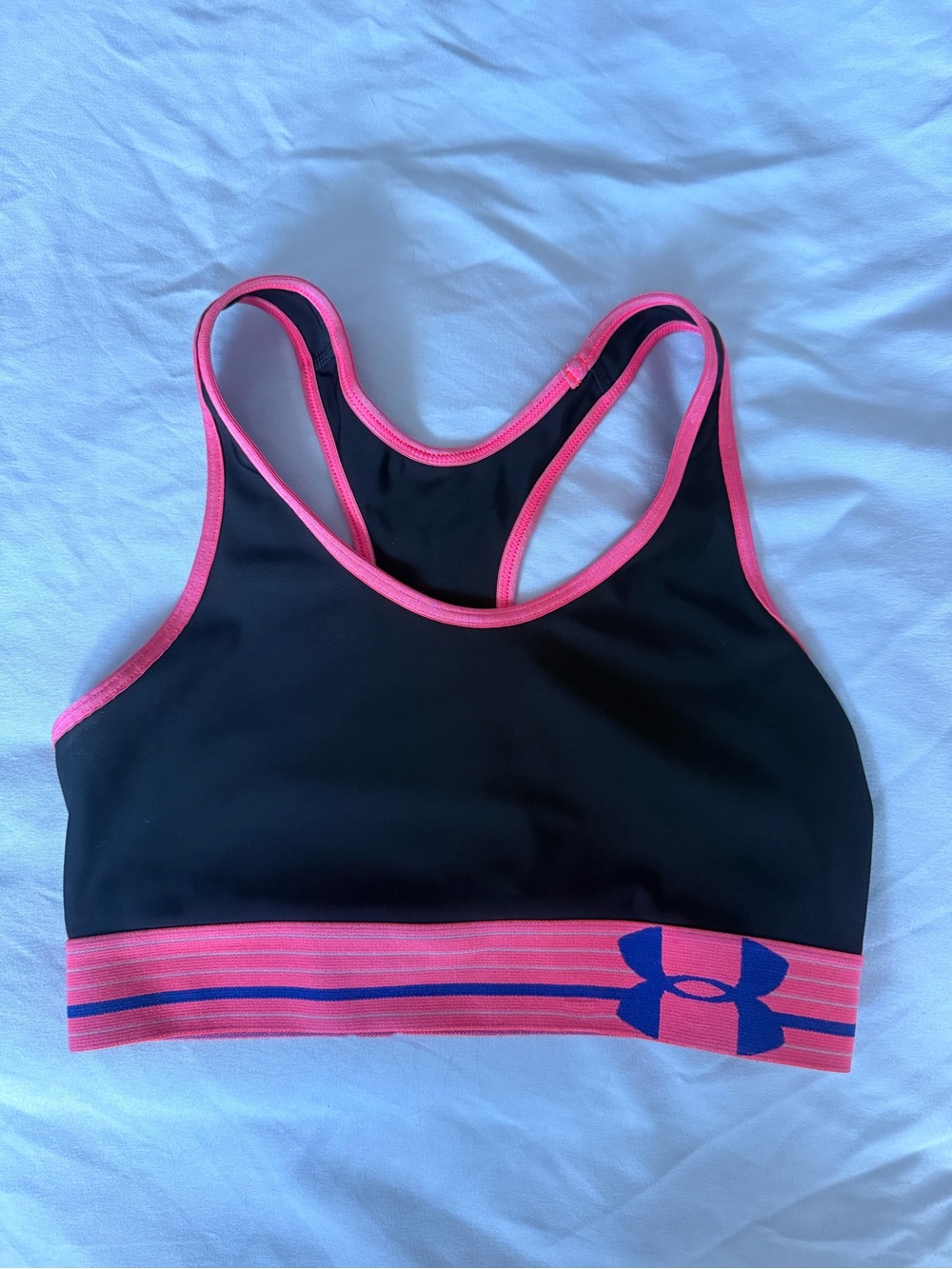 Under Armour Black with Pink Trim Swim Sports Bikini Top